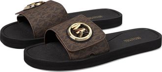 Michael Kors MK Charm Slide Womens Sandals Brown : 10 M, Rubber