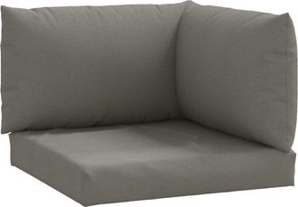 vidaXL Cojines Para Sof&aacute; De Palets 3 Uds Tela Gris Oscuro Melange Vidaxl