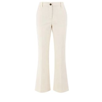 Brunello Cucinelli Brunello Cucinelli, Wide Trousers, female, White, Size: L Wide Trousers