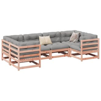 vidaXL Juego De Sof&aacute;s De Jard&iacute;n 6 Pzas Madera Maciza De Abeto Douglas Vidaxl
