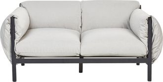 Beliani Beliani - Garden Outdoor Metal 2 Seater Sofa Aluminum with Thick Water-Repellent Cushions Light Grey Esperia
