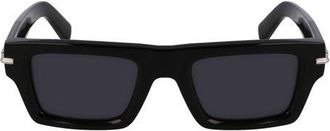 Ferragamo Prisma 50mm Rectangular Sunglasses in Black at Nordstrom
