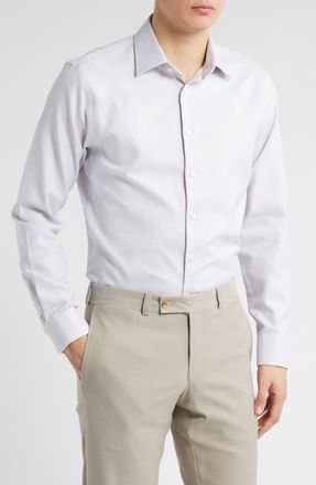 Nordstrom Premium Non-Iron Trim Fit Dress Shirt in Pink Corner Dobby at Nordstrom, Size 18.5 - 36