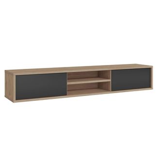 Petits Meubles Mueble TV 2 puertas 180 cm estratificado Gris marr&oacute;n