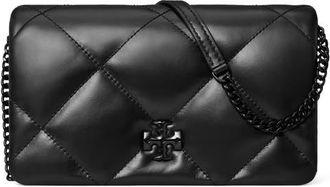 Tory Burch Kira Diamond Quilted Wallet on a Chain in Black at Nordstrom