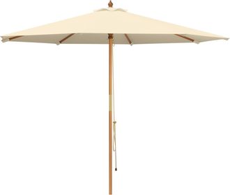 vidaXL Sombrilla De Jard&iacute;n &Oslash; 300 X 248 Cm Madera De Eucalipto Maciza Vidaxl
