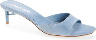 Jeffrey Campbell Cocoa Kitten Heel Slide Sandal in Dusty Blue Suede at Nordstrom, Size 6.5