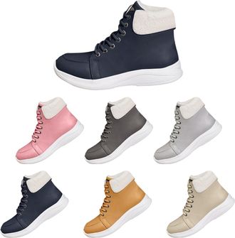 Generic Womens Lace Up Ankle Boots Warm Faux Fur Lined Short Boots Ladies Winter Snow Booties Outdoor Insulated Anti Slip Shoes Waterproof Running Sports Shoe