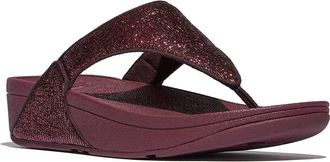 FitFlop Lulu Crinkled Shimmer Toe Post Sandal in Metallic Plumberry at Nordstrom Rack, Size 11