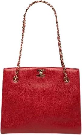 Chanel Bolso de Hombro Pre-owned de Piel Caviar - Pre-owned - Mujer - Rojo - ONE SIZE