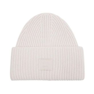 Acne Studios Large Face Logo Beanie - unisex - Acne Studios - Accessories - Beige - ONE SIZE - Accessories