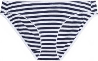 Sleepy Jones Womens Striped Bikini Bottom In Blue/white