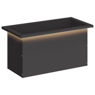 vidaXL Jardinera Para Jard&iacute;n Con Luces Led Negro 30 X 60 X 30 Cm Acero Vidaxl