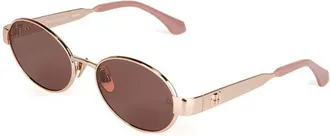 Ana Hickmann Womens Sunglasses Gold-Pink Metal Eyewear - Gold/pink