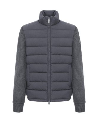 Colmar Navy Padded Wool-Blend Zip Hybrid Down Jacket