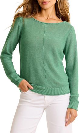 Tommy Bahama Cedar Relaxed Fit Linen Sweater in Spruce Frost at Nordstrom, Size X-Large