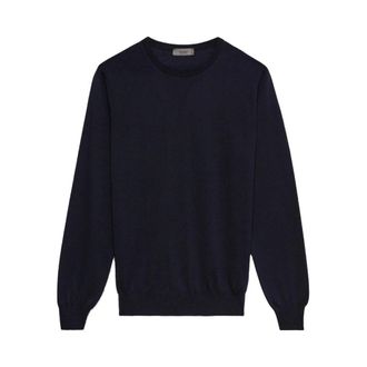 Ferrante Round-neck Knitwear, male, Blue, Size: 3XL Crew Neck