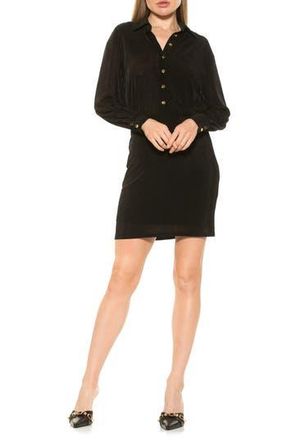 Alexia Admor Avril Velvet Shirtdress in Black at Nordstrom Rack, Size X-Small