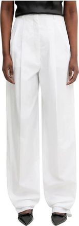 Sportmax Broeken, Dames, Wit, L, Katoen, Leone Broeken