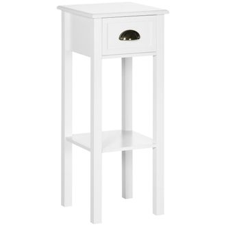 HOMCOM Mesa auxiliar 30x30x75 cm white