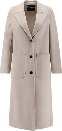 Paltò peak lapel patch pocket elsa coat - Neutrals