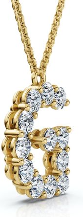 Pompeii3 1Ct Diamond Initial G Pendant 14k Gold 18 Necklace Lab Grown 5/8 Tall