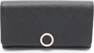 Bulgari Pre-owned Lange Portemonnee (bi-fold) - Heren - Vintage Accessoires - Zwart - ONE Size - Leer - Vintage
