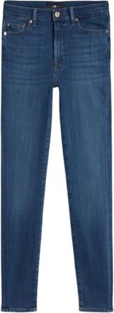 7 For All Mankind High Waist Skinny - Dames - Skinny Jeans - Blauw - W25 - Katoen - Jeans