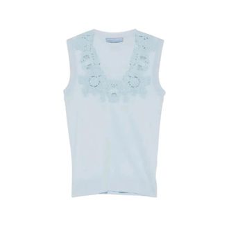 Ermanno Scervino Tops, Dames, Blauw, M, Gebreide Top