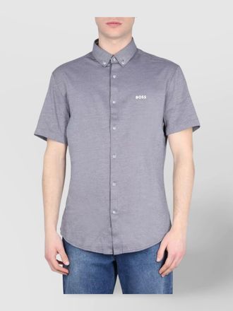 HUGO BOSS logo shirt featuring button-down collar
