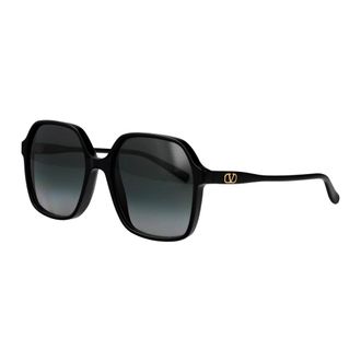 Valentino Garavani Sunglasses, female, Black, Size: 56 MM Light V Sunglasses