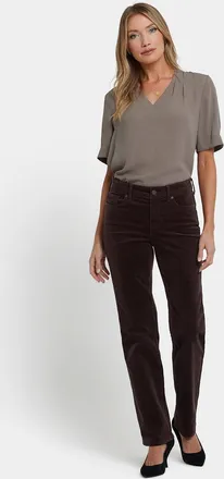 NYDJ Marilyn Rechte Broek | Bitter Chocolade