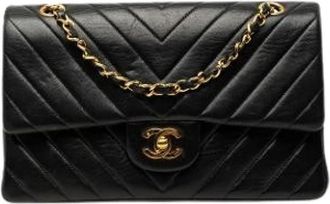 Chanel Pre-owned Double Flap Schoudertas - Dames - Vintage Schoudertas - Zwart - ONE Size - Leer - Vintage