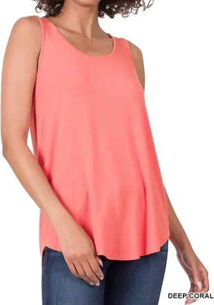 Multiples Sleeveless Tank Top In Orange