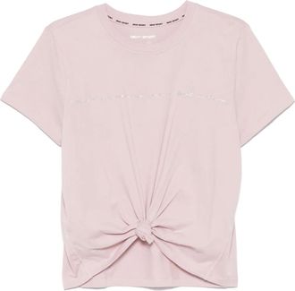 DKNY logo-embellished T-shirt - women - Cotton - S - Pink