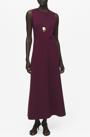 Mango Sleeveless Flared Dress in Burgundy at Nordstrom, Size 10