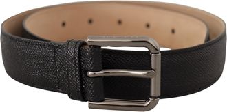 Dolce & Gabbana Zwarte Kalfslederen Bruine Achterband Belt