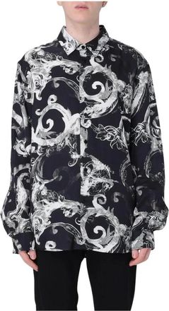 Versace Jeans Couture Barok Print Zijden Overhemd Lange Mouw - Heren - Casual Overhemden - Zwart - S - Overhemden