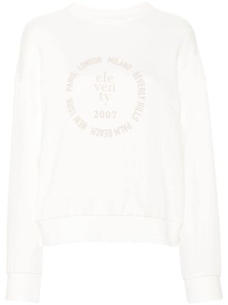 Eleventy Felpa con stampa - Bianco
