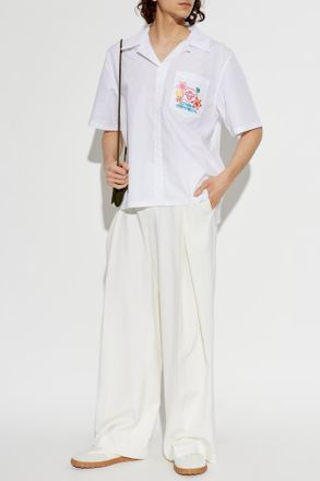 Casablanca Wool Trousers With Pleats, Mens, White