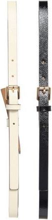Kate Spade New York Pack of 2 Assorted Belts in Black/Cream/Polished Gold at Nordstrom Rack, Size X-Large