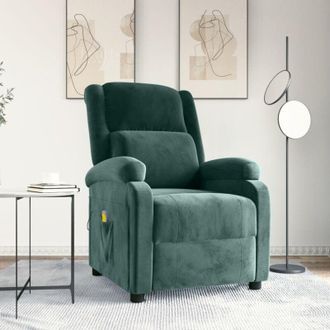 vidaXL Vidaxl - Sill&oacute;n De Masaje De Terciopelo Verde Oscuro