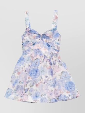 Zimmermann draped floral mini dress silk linen