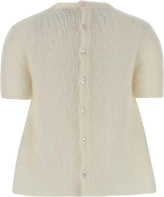 Loewe Womens Ivory Stretch Mohair Blend Sweater White Nylon Wool