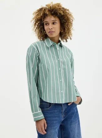 Contemporaine Womens Striped lightweight poplin shirt