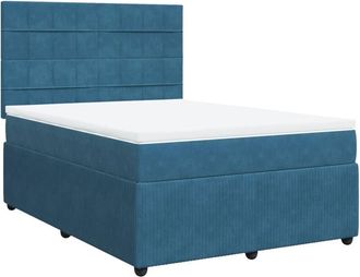 vidaXL Vidaxl - Cama Box Spring Con Colch&oacute;n Terciopelo Azul 160x200 Cm