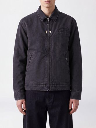 Undercover Graphic Print Denim Shirt Jacket with Zip Closure