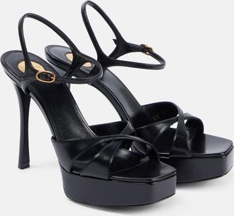 Saint Laurent Sandali Debbie 85 in pelle con platform