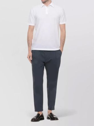 Dondup cropped pleated cotton trousers belt loops