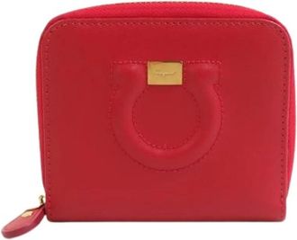 Ferragamo Pre-owned Leren Portemonnee - Dames - Vintage Accessoires - Rood - ONE Size - Leer - Vintage